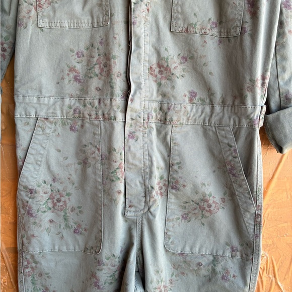 DRIFTWOOD Carley Army Green Floral Jumpsuit Coveralls Size Medium - Picture 8 of 13